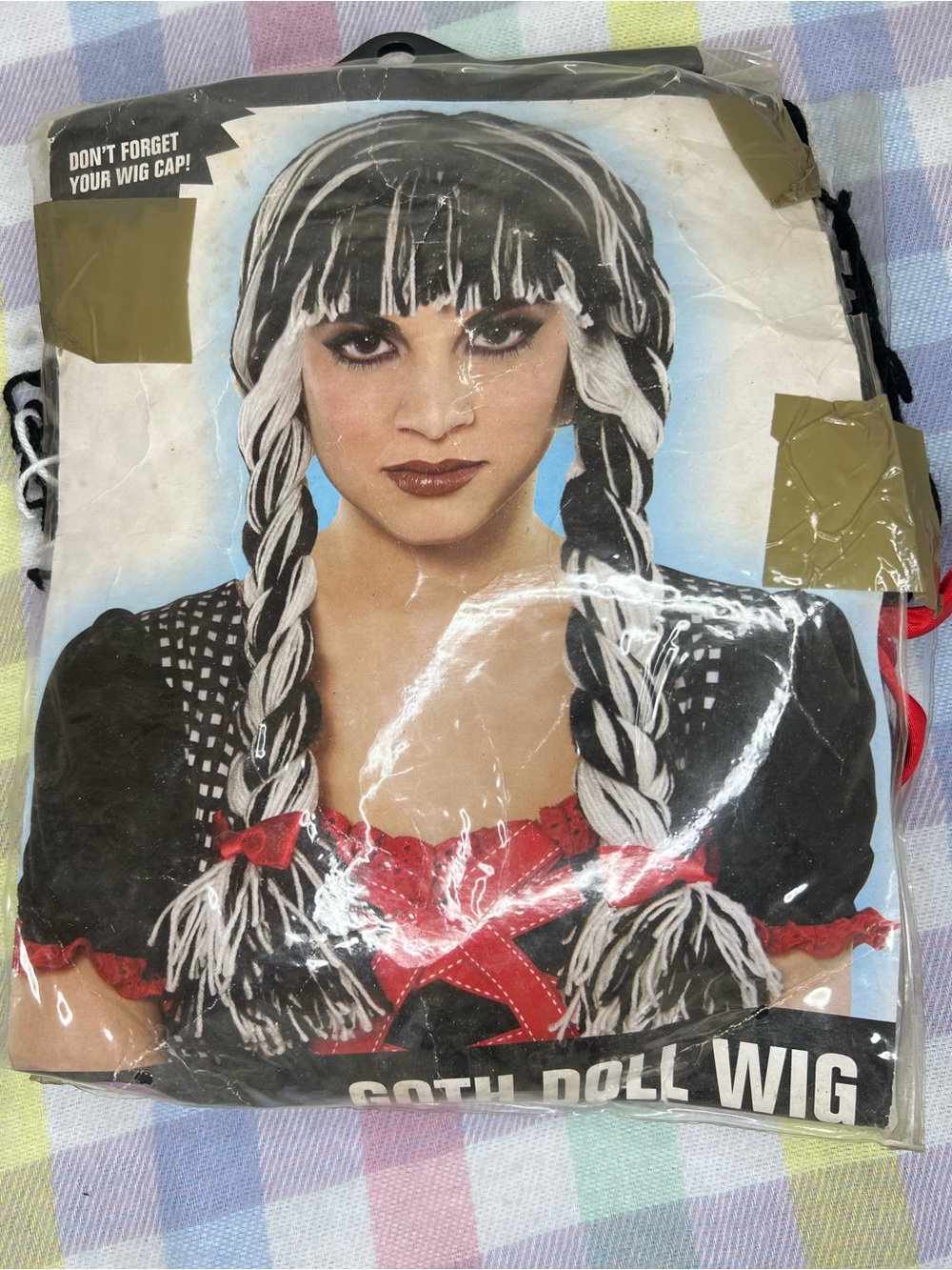Vintage goth doll wig costume USA
